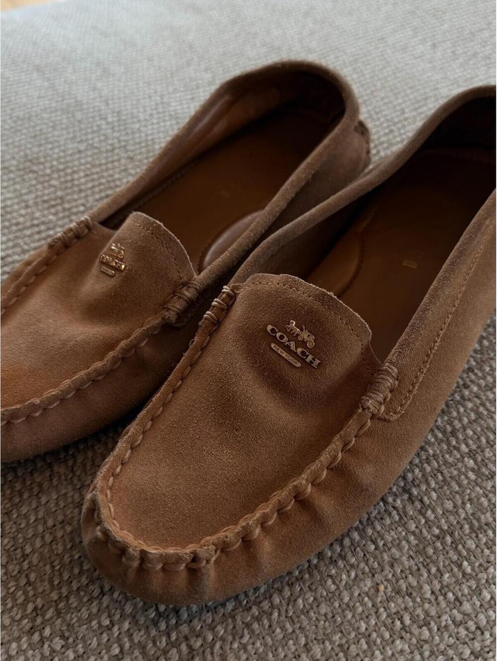 Coach Brown Suede Moccasin Slip-On Loafers